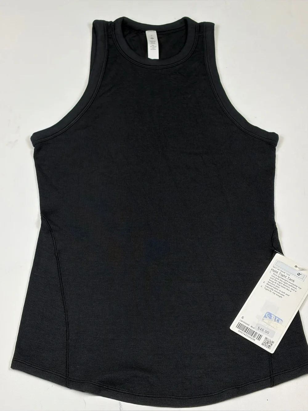 Lululemon Hold Tight Tank Black Ribbed Modal Tank Top NWT Size 6